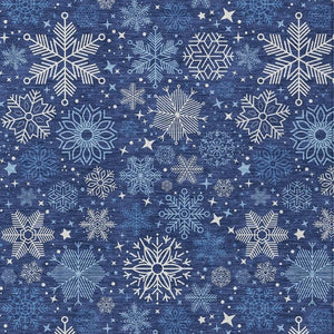HomeRoots 8' X 10' Snowflake Area Rug - Navy, Ivory & Sky Blue | Washable, Durable, Indoor/Outdoor Design 621637