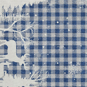 HomeRoots 5' X 8' Blue Ivory & Gray Plaid Washable Area Rug - Durable Indoor/Outdoor Design for All Spaces 621653