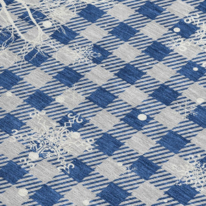 HomeRoots 8' X 10' Washable Blue Ivory Gray Plaid Area Rug | Durable, Stylish Indoor/Outdoor Design for Any Space 621655