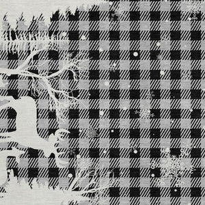 HomeRoots 10' Gray, Black & Ivory Plaid Washable Area Rug – Durable Indoor/Outdoor Style for Busy Homes 621675