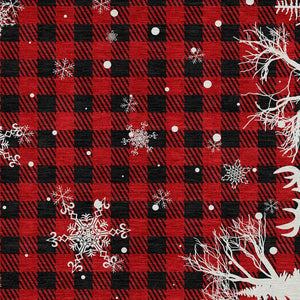 HomeRoots 10' Red Black Ivory Plaid Washable Area Rug - Durable Indoor/Outdoor Design for High Traffic Spaces 621681