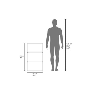 English Elm Guadalupe Melamine Wall Cabinet with Three Open Shelves for Kitchen Storage, Scratch-Resistant Design Black 38.6 L x 26 W x 3.5 H B128P244994