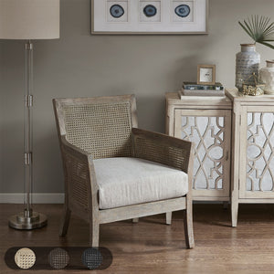 Madison Park Diedra Transitional Cane Armchair MP100-0386 Cream/Reclaimed Natural