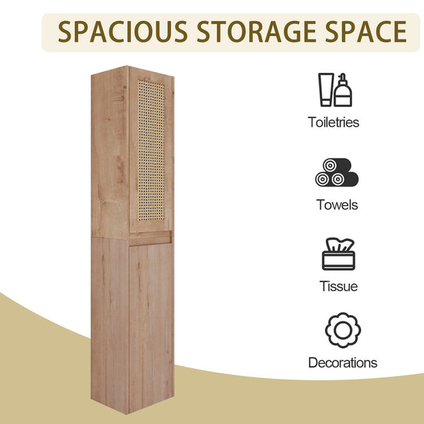 English Elm 12" Bathroom Side Cabinet - Modern Wall-Mounted Design With Soft-Close Doors & Space-Saving Style W999S00340