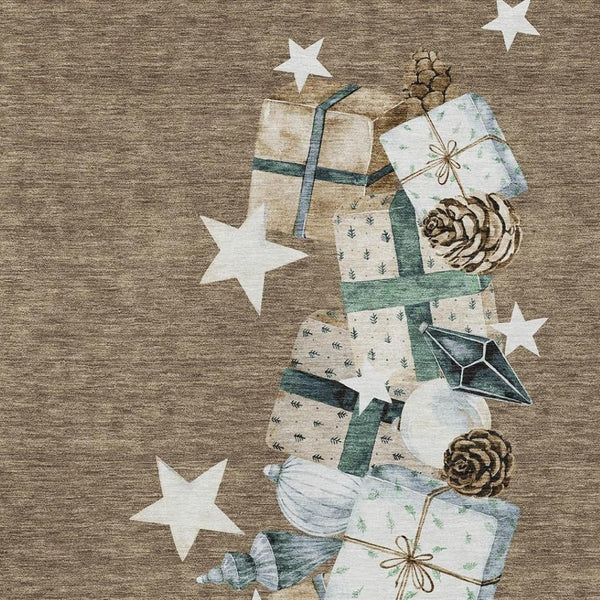 HomeRoots 8' X 10' Washable Indoor Outdoor Area Rug in Brown, Beige, Ivory & Taupe - Durable & Stylish Decor 621703