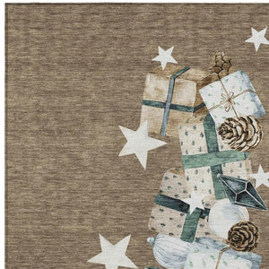 HomeRoots 9' Washable Indoor Outdoor Area Rug in Elegant Brown, Beige, Ivory & Taupe – Durable & Versatile! 621704