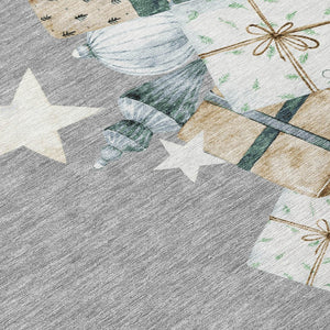 HomeRoots 5' X 8' Indoor/Outdoor Area Rug in Gray, Beige, Ivory & Taupe - Washable, Durable, Stylish Decor 621713