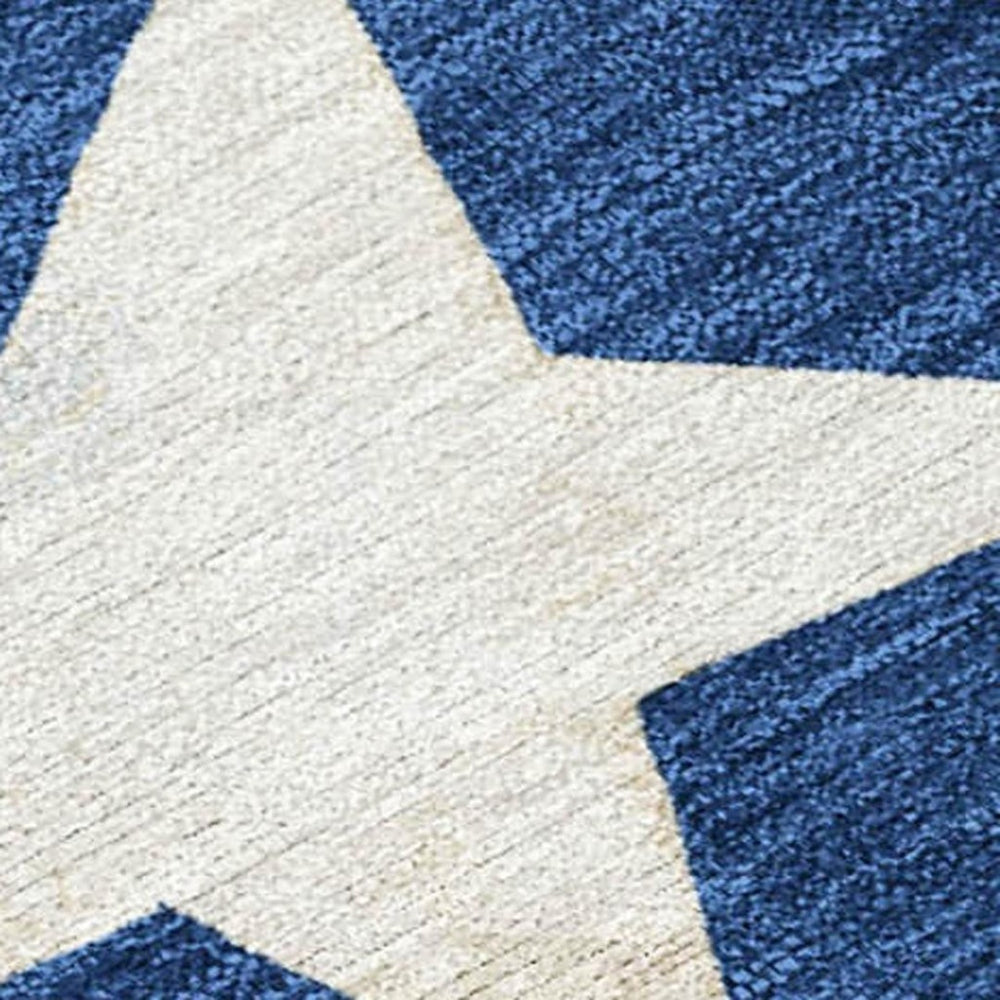 HomeRoots 8' X 10' Washable Indoor Outdoor Area Rug in Navy, Beige, Ivory, Taupe – Stylish & Durable Design! 621721