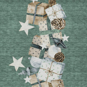 HomeRoots 5' X 8' Machine-Washable Area Rug in Pale Aqua, Beige, Ivory & Taupe - Stylish & Durable for Indoors/Outdoors 621731