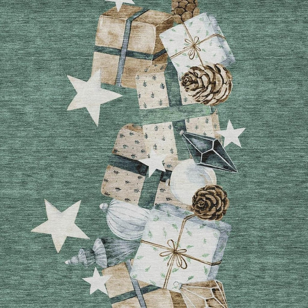 HomeRoots 5' X 8' Machine-Washable Area Rug in Pale Aqua, Beige, Ivory & Taupe - Stylish & Durable for Indoors/Outdoors 621731
