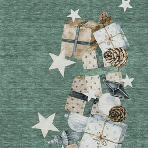 HomeRoots 5' X 8' Machine-Washable Area Rug in Pale Aqua, Beige, Ivory & Taupe - Stylish & Durable for Indoors/Outdoors 621731
