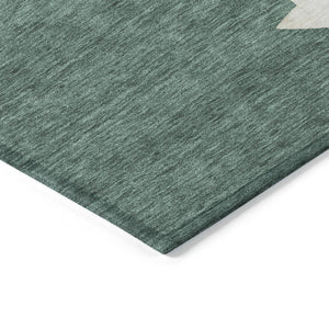 HomeRoots 8' Washable Indoor Outdoor Area Rug – Pale Aqua Beige Taupe Round Rug for High-Traffic Spaces 621732