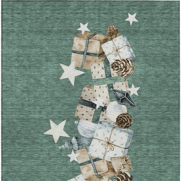 HomeRoots 10' Washable Indoor Outdoor Area Rug in Pale Aqua, Beige, Ivory & Taupe – Durable & Stylish Design 621735