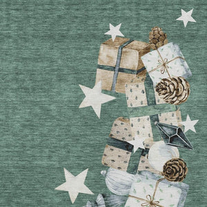 HomeRoots 10' Washable Indoor Outdoor Area Rug in Pale Aqua, Beige, Ivory & Taupe – Durable & Stylish Design 621735