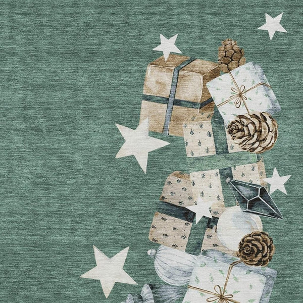 HomeRoots 10' Washable Indoor Outdoor Area Rug in Pale Aqua, Beige, Ivory & Taupe – Durable & Stylish Design 621735
