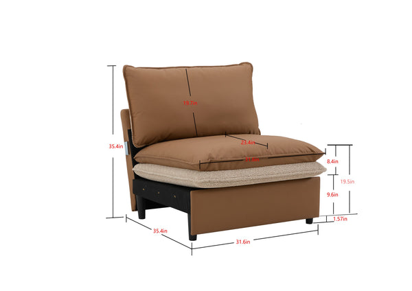 English Elm Modern Oversized Armchair - Stylish Accent Chair With Dual-Sided Upholstery For Living Spaces W2997P294039