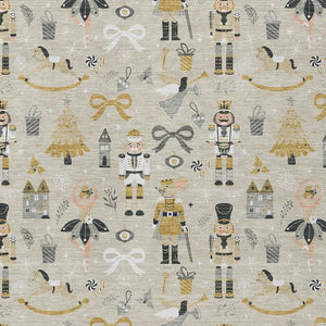 HomeRoots 5' Washable Beige, Gold, Black & Gray Village House Area Rug for Indoor/Outdoor Spaces – Durable & Stylish 621791