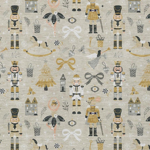 HomeRoots 9' X 12' Village House Washable Area Rug - Stylish Beige, Gold, Black & Gray for Indoor/Outdoor Spaces 621794