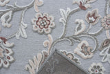 Sams International Napa Lily Machine Made Viscose, Plush Acrylic Floral  Rug Gray, Ivory, Blush 5'3" x 7'6"