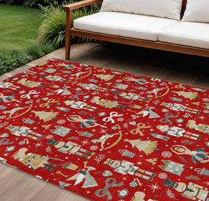 HomeRoots 9' X 12' Charming Village House Area Rug – Durable, Washable, Stylish Design for Indoor & Outdoor Use 621818