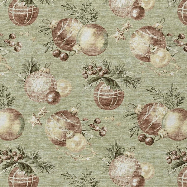 HomeRoots 9' Washable Indoor/Outdoor Area Rug in Artichoke Green & Brown Stars – Durable, Stylish & Versatile! 621824
