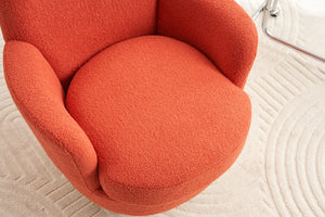 English Elm Teddy Round Swivel Barrel Chair with Gold Base — Plush Teddy Upholstery, 360° Comfort Seat, 300lb Capacity W1361P172477
