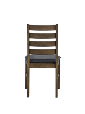 English Elm Compact 3-Piece Dining Set with Drop Leaf Table & Padded Faux Leather Chairs, Space-Saving Design Walnut 38.58 L x 23.82 W x 6.3 H B2726S00571