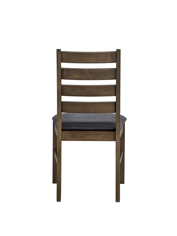 English Elm Damica Contemporary Brown Faux Leather Side Chairs Set of 2 with Walnut Legs, Padded Seats, 220lb Capacity B2726P320798