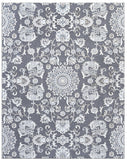 Sams International Napa Lily Machine Made Viscose, Plush Acrylic Floral  Rug Gray, Ivory, Blue 7'10" x 10'