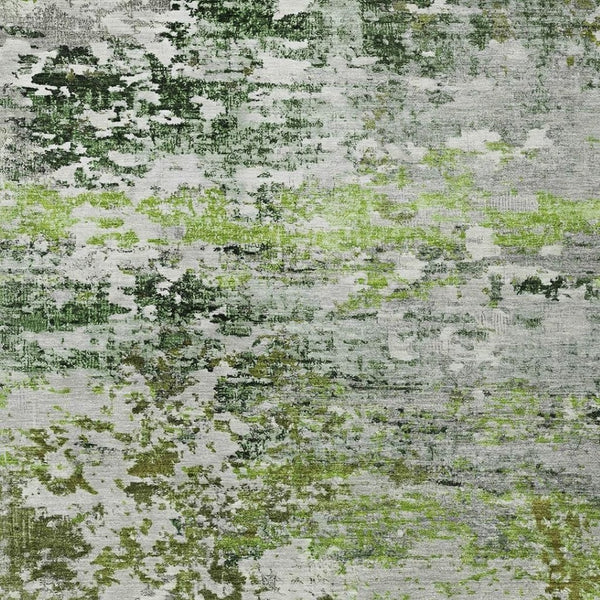 HomeRoots 10' X 14' Artichoke Green Abstract Area Rug – Stylish, Washable, Indoor/Outdoor, Stain-Resistant Design 621945