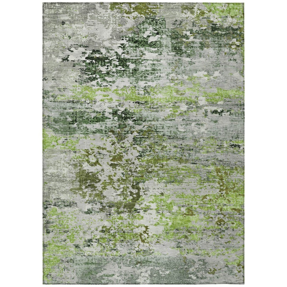 HomeRoots 10' X 14' Artichoke Green Abstract Area Rug – Stylish, Washable, Indoor/Outdoor, Stain-Resistant Design 621945
