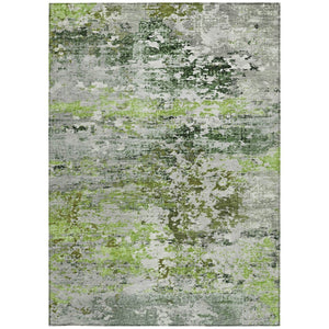 HomeRoots 10' X 14' Artichoke Green Abstract Area Rug – Stylish, Washable, Indoor/Outdoor, Stain-Resistant Design 621945