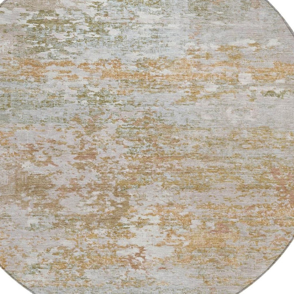 HomeRoots 8' Coral Ivory and Gray Abstract Area Rug - Durable, Washable, Indoor/Outdoor, Modern Design! 621948
