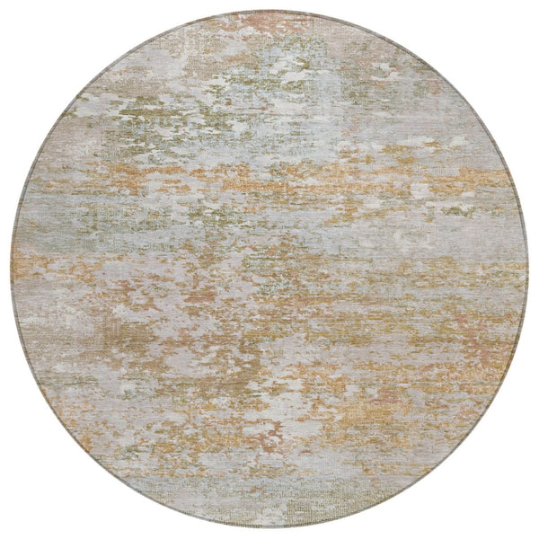 HomeRoots 8' Coral Ivory and Gray Abstract Area Rug - Durable, Washable, Indoor/Outdoor, Modern Design! 621948
