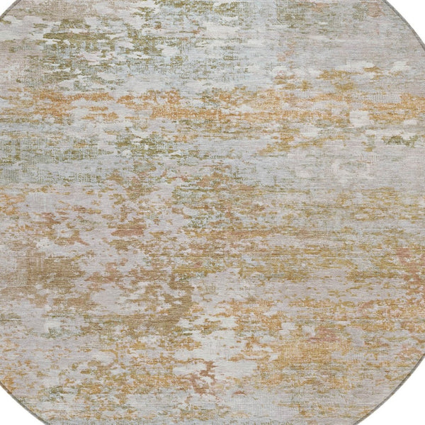 HomeRoots 8' Coral Ivory and Gray Abstract Area Rug - Durable, Washable, Indoor/Outdoor, Modern Design! 621948