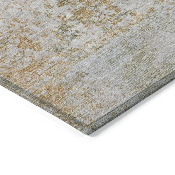 HomeRoots 8' X 10' Abstract Coral Ivory Gray Washable Area Rug - Durable Indoor/Outdoor Style for All Spaces 621949
