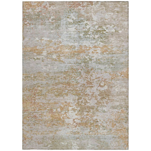 HomeRoots 8' X 10' Abstract Coral Ivory Gray Washable Area Rug - Durable Indoor/Outdoor Style for All Spaces 621949