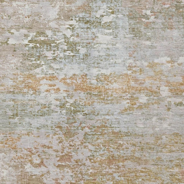 HomeRoots 9' Stylish Coral Ivory & Gray Abstract Area Rug - Washable, Durable for Indoor/Outdoor Use! 621950