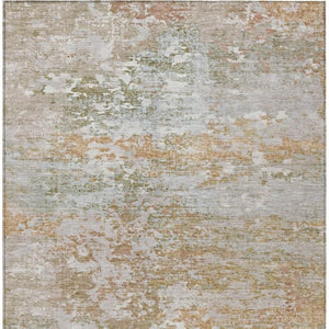 HomeRoots 10' Contemporary Coral Ivory and Gray Abstract Washable Area Rug for Indoor and Outdoor Use 621951