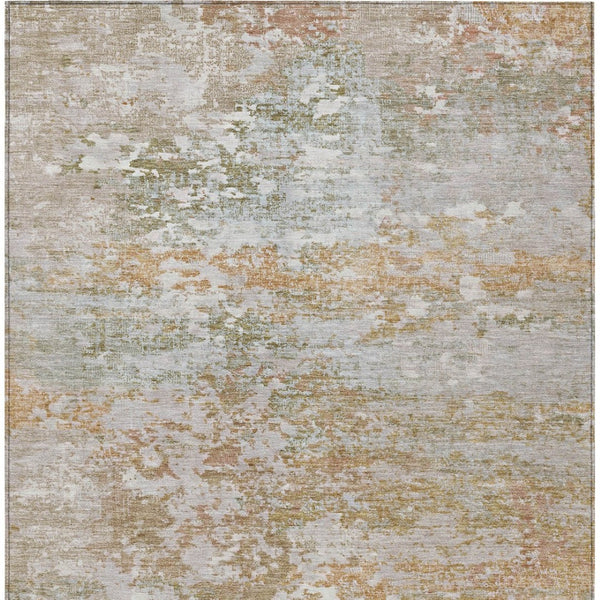 HomeRoots 10' Contemporary Coral Ivory and Gray Abstract Washable Area Rug for Indoor and Outdoor Use 621951