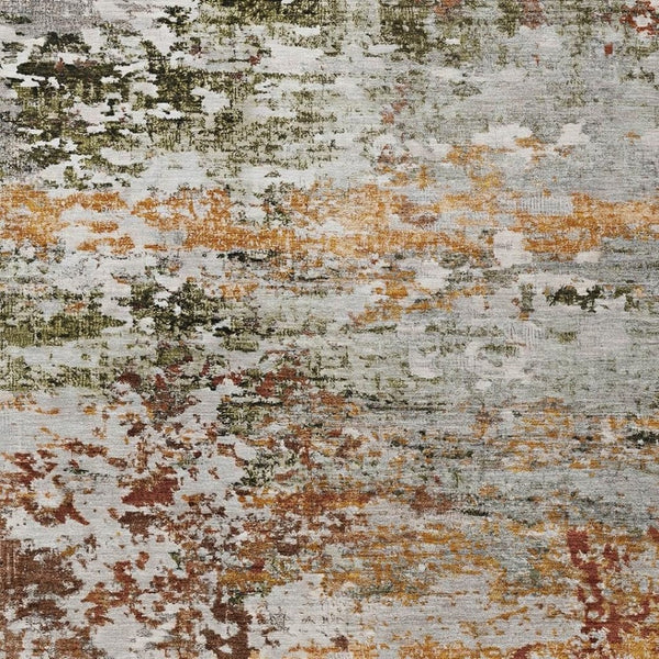 HomeRoots 10' Abstract Terra Cotta, Gray & Ivory Washable Area Rug - Durable Indoor/Outdoor Style & Easy Care 621981