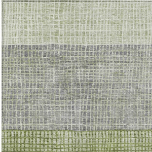 HomeRoots 8' X 10' Artichoke Green & Gray Geometric Rug - Washable Indoor/Outdoor, Durable, Stylish & Versatile 621985
