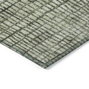 HomeRoots 8' X 10' Artichoke Green & Gray Geometric Rug - Washable Indoor/Outdoor, Durable, Stylish & Versatile 621985