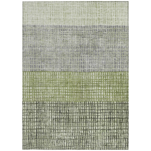 HomeRoots 8' X 10' Artichoke Green & Gray Geometric Rug - Washable Indoor/Outdoor, Durable, Stylish & Versatile 621985