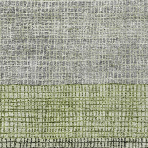 HomeRoots 10' X 14' Artichoke Green and Gray Geometric Indoor-Outdoor Area Rug - Washable, Durable, Stylish! 621987