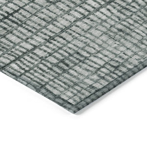 HomeRoots 5' Aqua and Gray Geometric Washable Area Rug - Stylish, Durable, Indoor/Outdoor, Easy Care Design! 621989