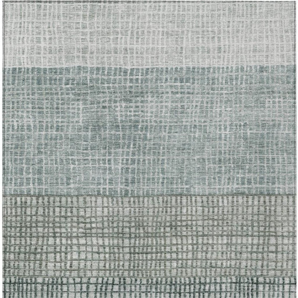 HomeRoots 8' X 10' Aqua and Gray Geometric Indoor-Outdoor Rug - Durable, Washable, Stylish for Any Space! 621991