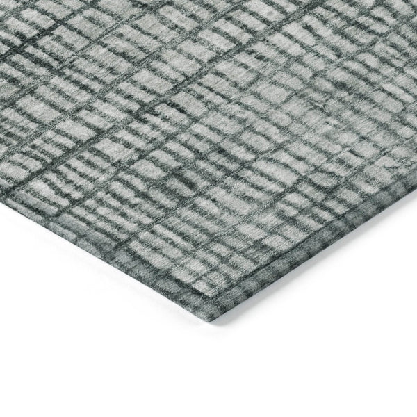 HomeRoots 9' Aqua and Gray Geometric Washable Indoor/Outdoor Area Rug - Durable, Stylish, Pet-Friendly Design 621992