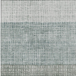 HomeRoots 9' Aqua and Gray Geometric Washable Indoor/Outdoor Area Rug - Durable, Stylish, Pet-Friendly Design 621992