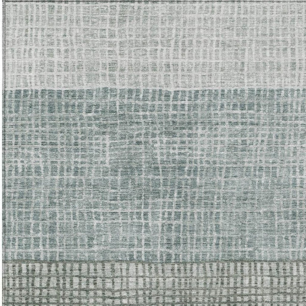 HomeRoots 9' Aqua and Gray Geometric Washable Indoor/Outdoor Area Rug - Durable, Stylish, Pet-Friendly Design 621992